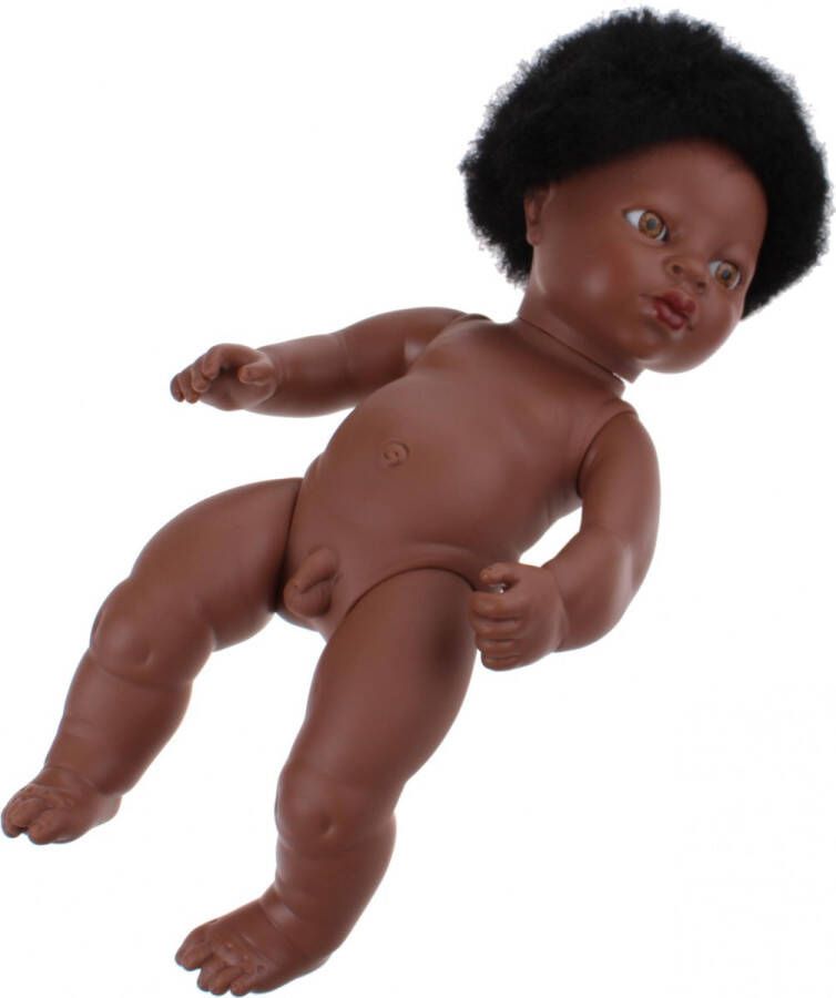 Berjuan babypop zonder kleren Newborn Afrikaans 38 cm jongen