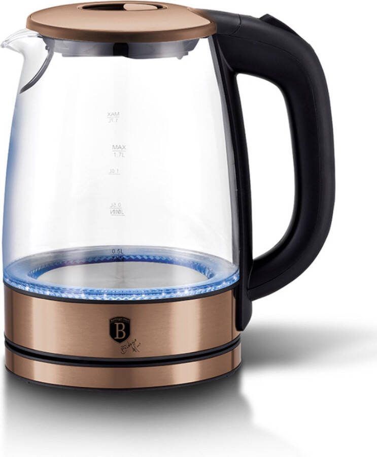 BerlingerHaus Berlinger Haus 9118 Glazen waterkoker met Led verlichting Rose goud