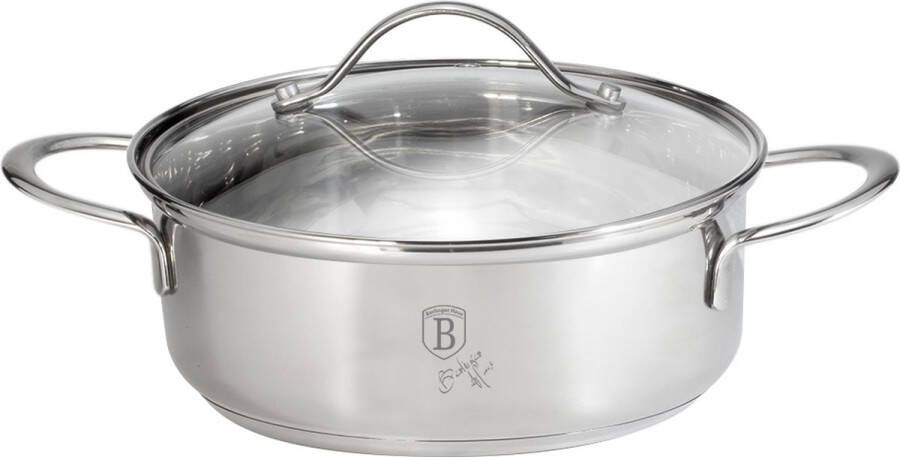 Berlinger Haus BerlingerHaus RVS pan 28x11 glas deksel