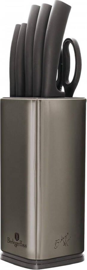 Berlinger Haus Messenset met houder metallic line Carbon edition