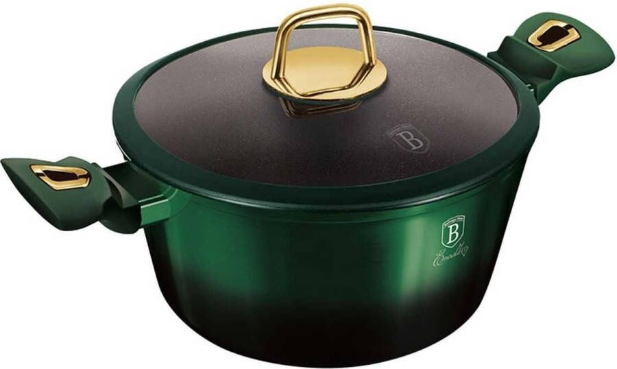 BerlingerHaus Berlinger Haus 6058 Braadpan met titanium coating 24 cm met deksel Emerald Collection