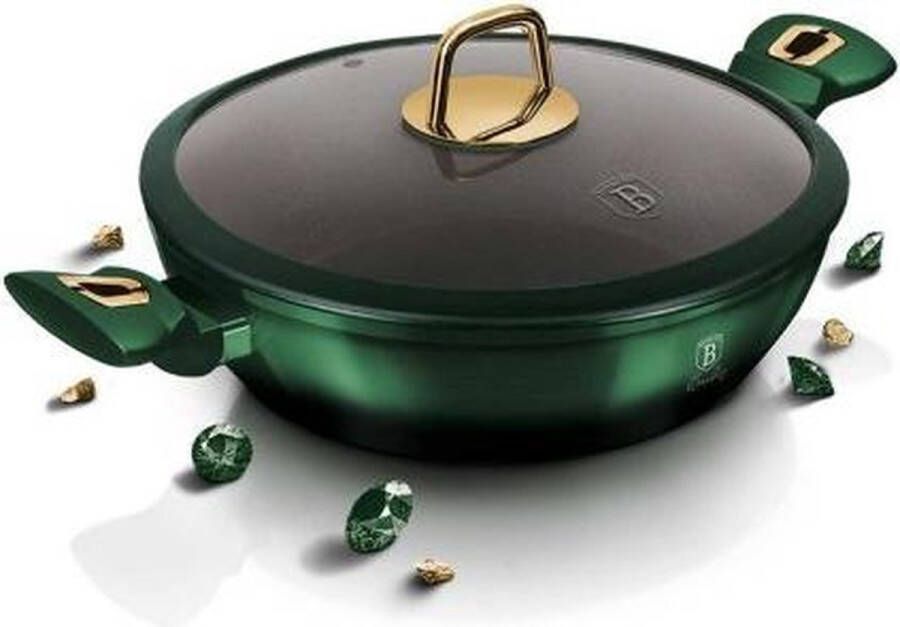 BerlingerHaus Berlinger Haus 6060 Lage Braadpan met titanium coating 28 cm met deksel Emerald Collection