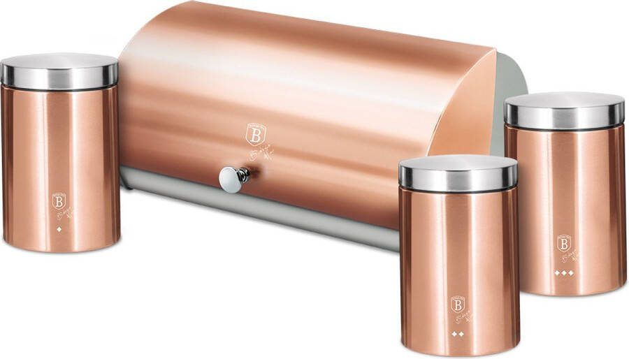 BerlingerHaus Berlinger Haus 6730 Broodtrommel met opslagblikken Rose Gold