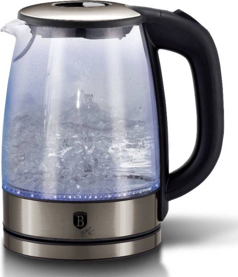 BerlingerHaus Glazen waterkoker zilver Glazen waterkoker Berlinger Haus BH-9116 met ledverlichting Waterkoker 1 7 liter