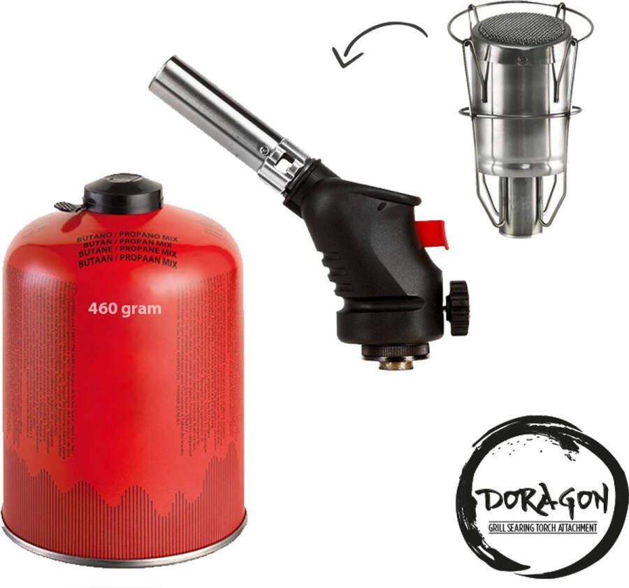 Bernzomatic Doragon Sous vide keukenbrander branderset propaan met gasfles + brander en culinair brandervoorstuk grillen vergelijkbaar met Searzall