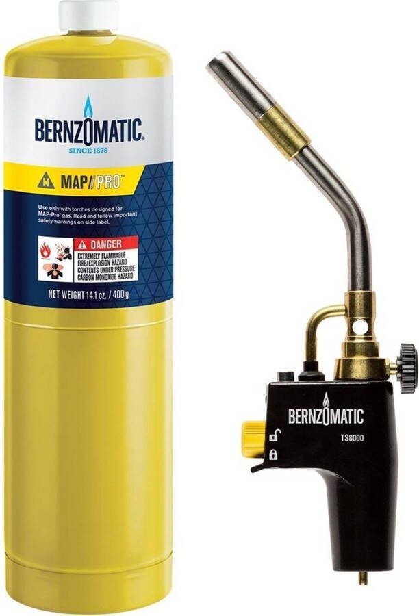 Bernzomatic Premium TS8000 gasbrander SET keukenbrander voor sous vide met 1 PRO MAX gasfles Kamado Green Egg aansteker