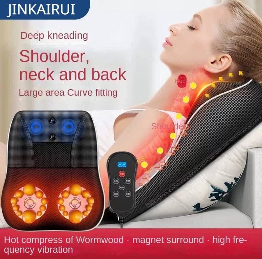 Beroli Jinkairui Elektrische massageapparaat Shiatsu Massagekussen Trilmassage Vibratiekussen Lichaam Massager Vibrerende Massage Apparaat Zwart