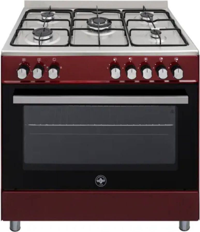 Bertazzoni La Germania La Germania Gasfornuis Model BC1R 90 cm Rood 5 kookpitten Wokbrander