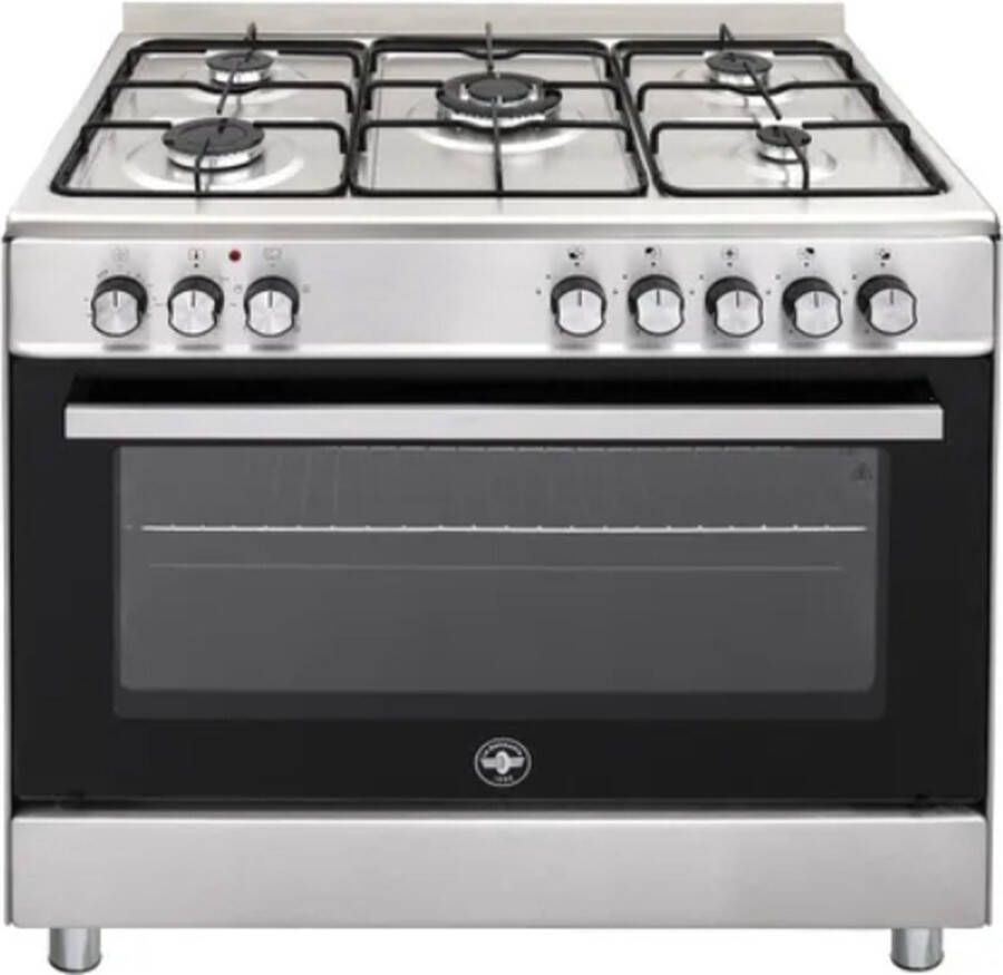Bertazzoni La Germania La Germania Gasfornuis Model BC1X 90 cm RVS 5 kookpitten Wokbrander