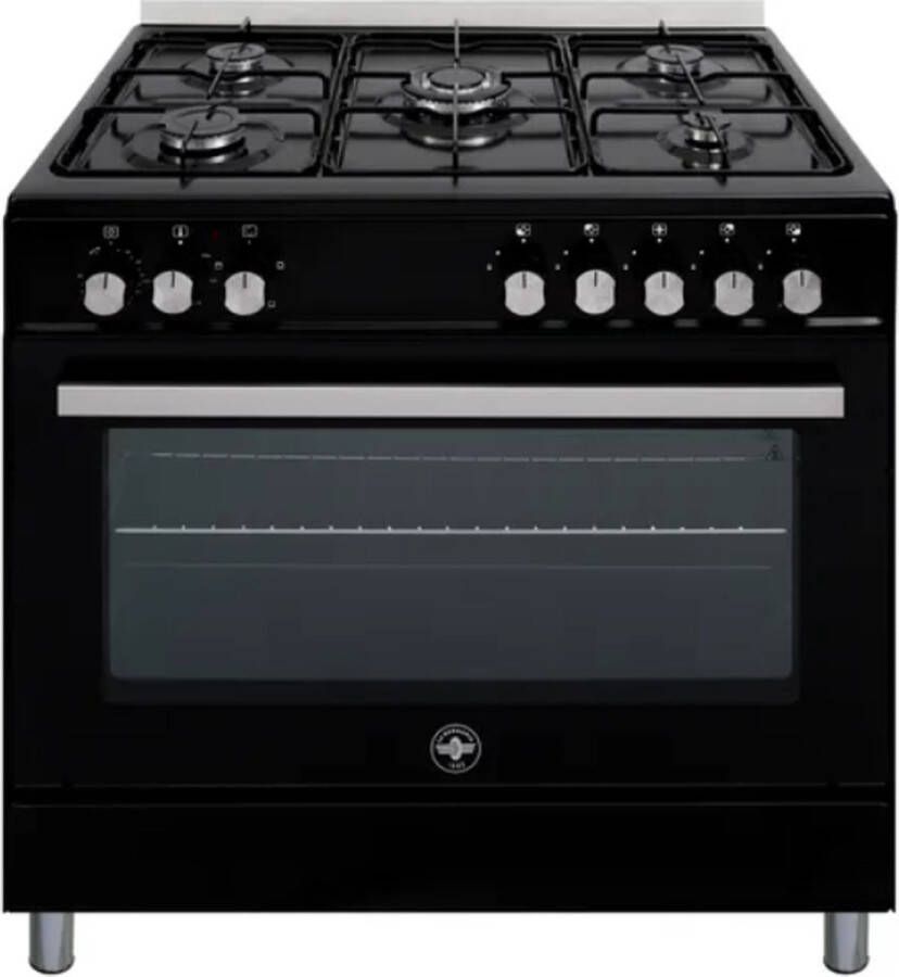 Bertazzoni La Germania La Germania Gasfornuis Model BC1X 90 cm Zwart 5 kookpitten Wokbrander