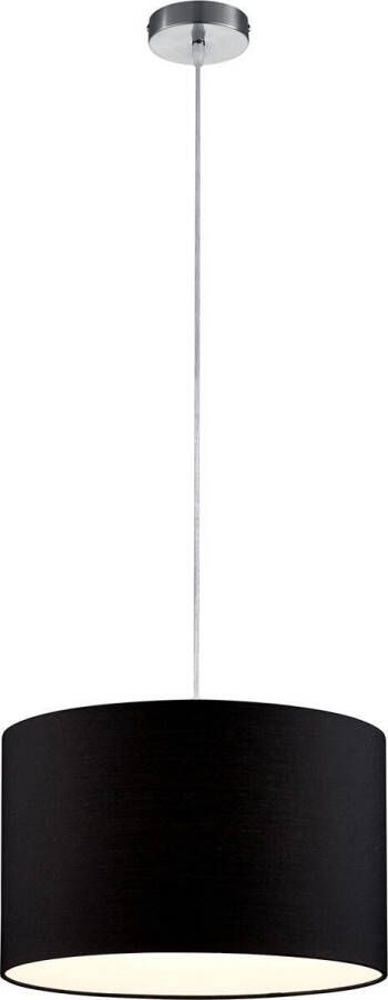BES LED Hanglamp Hangverlichting Trion Hotia E27 Fitting 1-lichts Rond Mat Zwart Aluminium