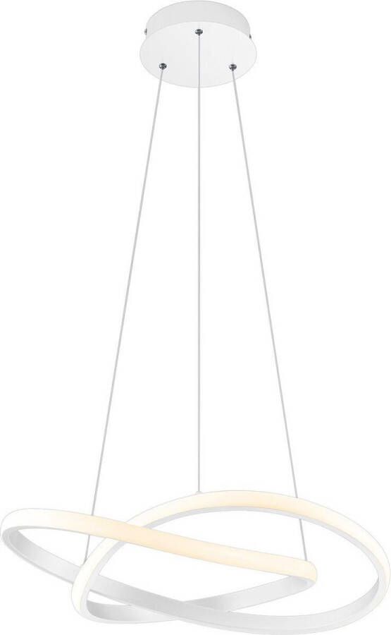 BES LED Hanglamp Hangverlichting Trion Corcy 27W Natuurlijk Wit 4000K Dimbaar Rond Mat Wit Aluminium
