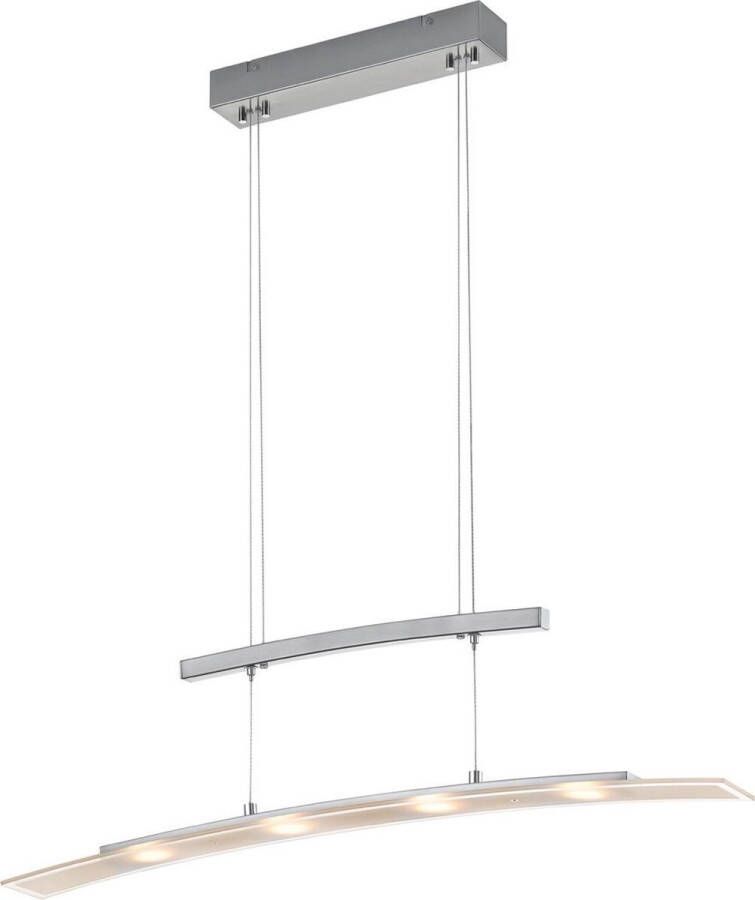 BES LED Hanglamp Trion Somas 16W Aanpasbare Kleur Dimbaar Rechthoek Mat Nikkel Aluminium