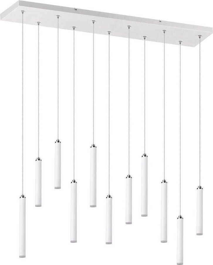 BES LED Hanglamp Trion Tular 22W Warm Wit 3000K Dimbaar Rechthoek Mat Wit Aluminium