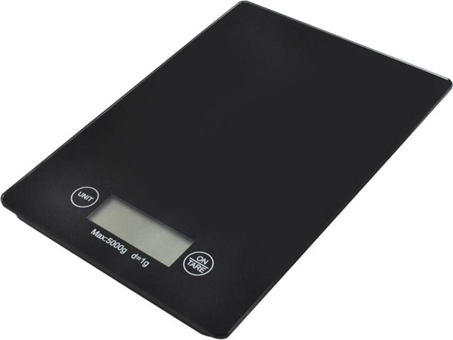 BES LED Keukenweegschaal Maxozo Weegy Digitaal LCD Display 2 Gram tot 5000 Gram (5KG) Digitale Precisie Keukenweegschaal Zwart