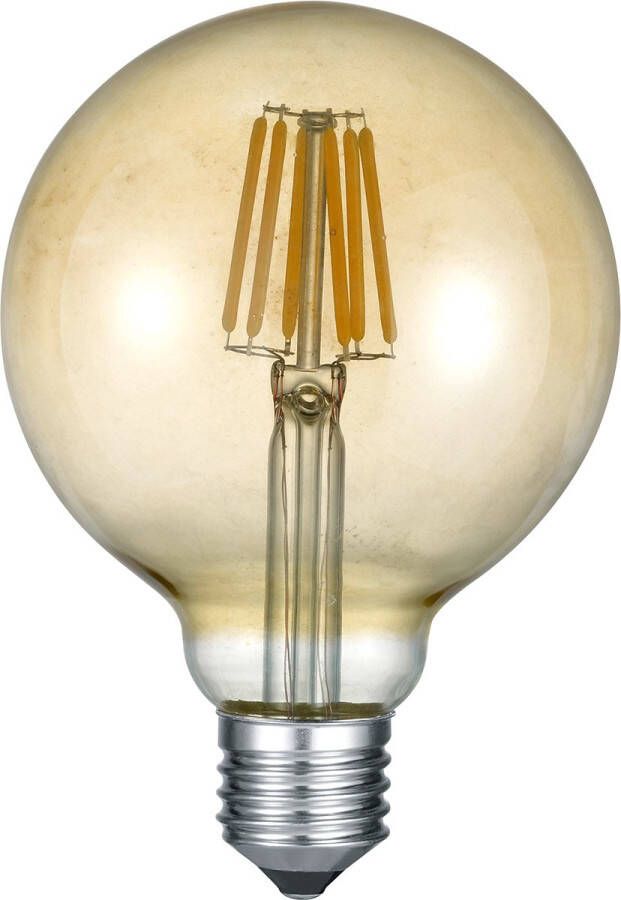 BES LED Lamp Filament Trion Globin E27 Fitting 8W Warm Wit 2700K Dimbaar Amber Glas