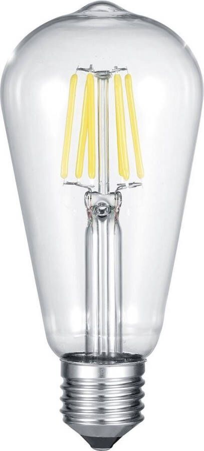 BES LED Lamp Filament Trion Kalon E27 Fitting 6W Warm Wit 2700K Transparent Helder Aluminium