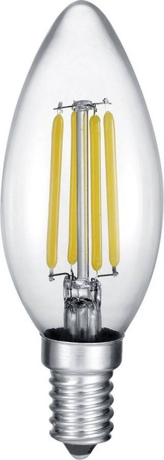BES LED Lamp Kaarslamp Filament Trion Kurza 4W E14 Fitting Warm Wit 2700K Dimbaar Transparent Helder Glas
