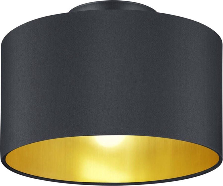 BES LED Plafondlamp Plafondverlichting Trion Hostons E14 Fitting Rond Mat Zwart Aluminium