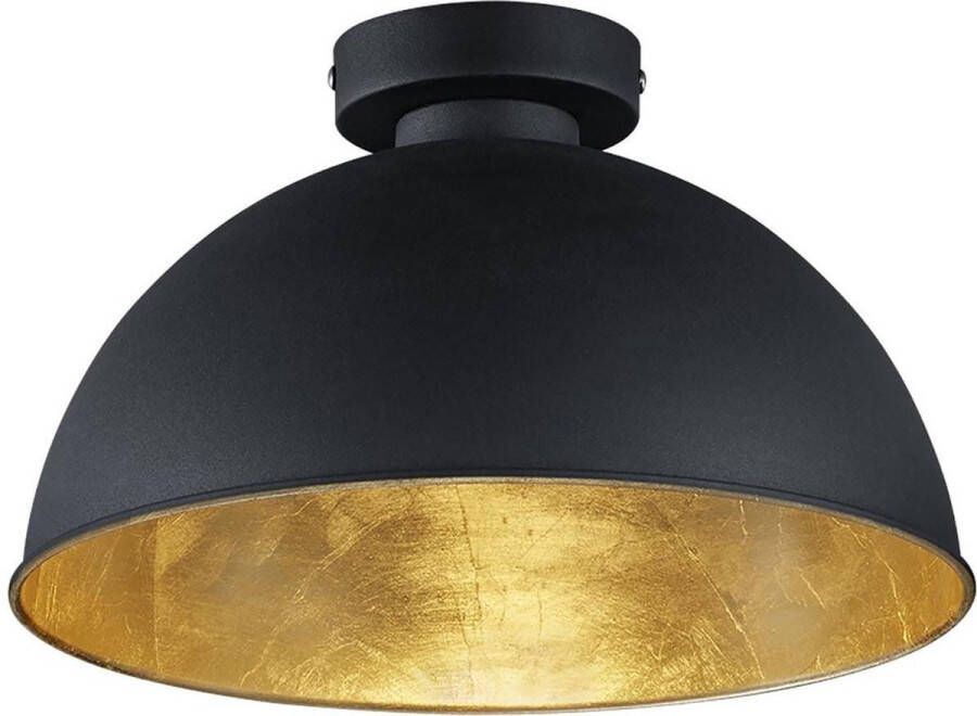 BES LED Plafondlamp Plafondverlichting Trion Jin E27 Fitting Rond Mat Zwart Aluminium