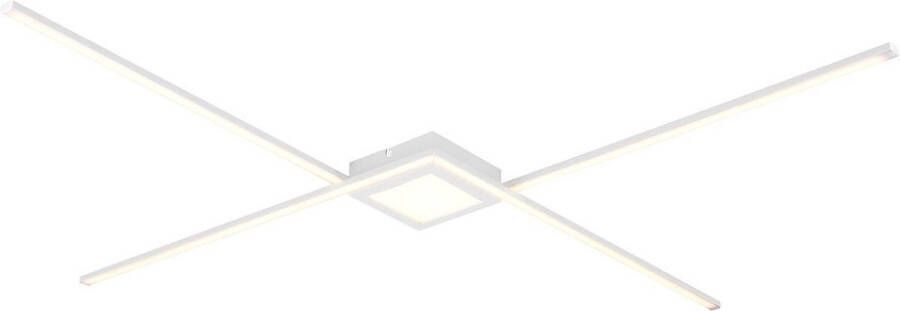 BES LED Plafondlamp Plafondverlichting Trion Oxi Natuurlijk Wit 4000K Dimbaar Rechthoek Mat Wit Aluminium