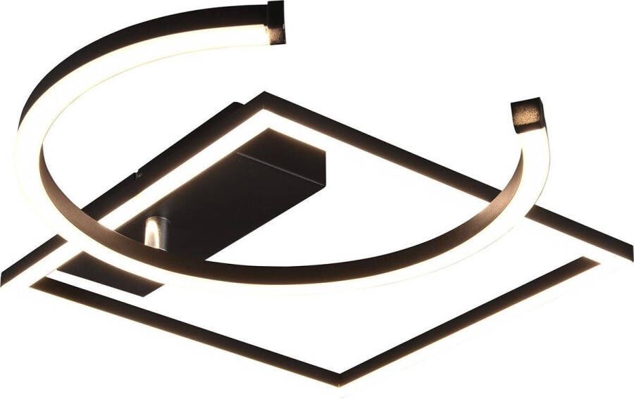 BES LED Plafondlamp Plafondverlichting Trion Pivacci 23.5W Warm Wit 3000K Dimbaar Vierkant Mat Zwart