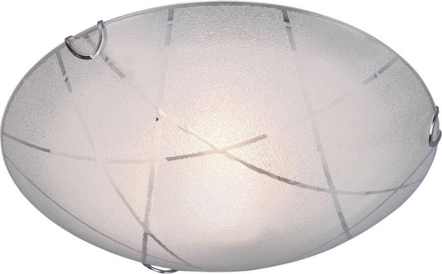 BES LED Plafondlamp Plafondverlichting Trion Sandra E27 Fitting 1-lichts Rond Mat Wit Glas