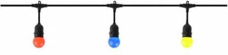 BES LED Prikkabel Lichtsnoer E27 Fitting 10 Lampen 10 Meter 750W Zwart