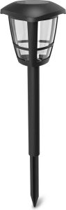BES LED Priklamp Met Zonne-energie Aigi Nina 0.06w Helder koud Wit 6500k Mat Zwart Kunststof