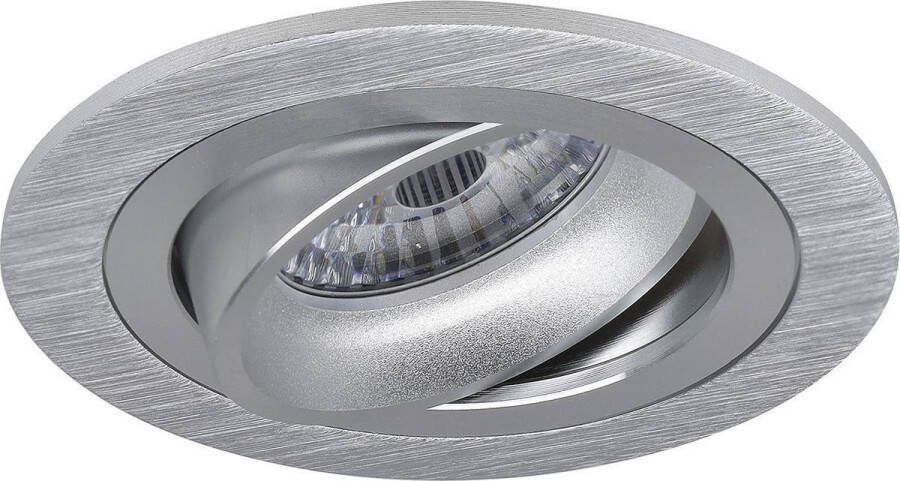 BES LED Spot Armatuur GU10 Pragmi Alpin Pro GU10 Inbouwspot Rond Zilver Aluminium Kantelbaar Ø92mm