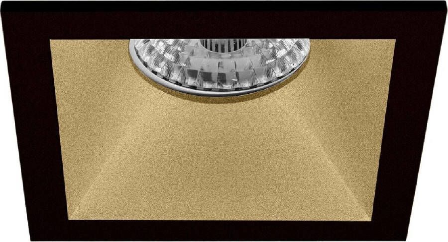 BES LED Spot Armatuur GU10 Pragmi Pollon Pro GU10 Inbouwspot Vierkant Zwart Goud Aluminium Verdiept 82mm