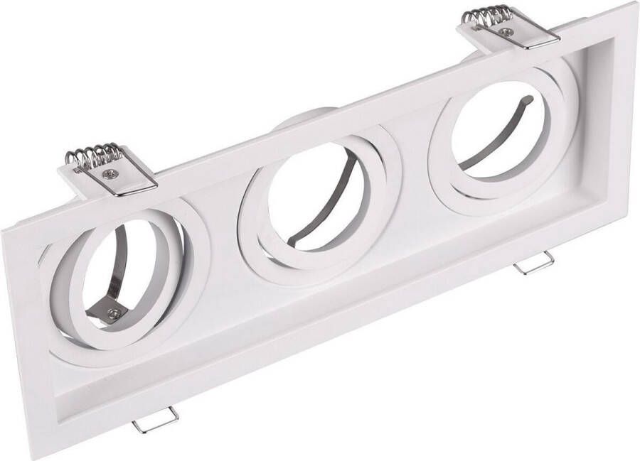 BES LED Spot Armatuur GU10 Trion Kenan GU10 Inbouwspot Rechthoek 3-lichts Wit Aluminium Verdiept Kantelbaar