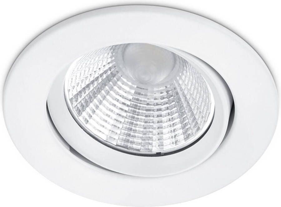 BES LED Spot Inbouwspot Trion Paniro Rond 5W Dimbaar Warm Wit 3000K Mat Wit Aluminium Ø80mm