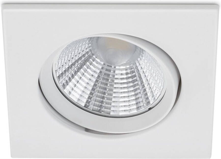 BES LED Spot Inbouwspot Trion Paniro Vierkant 5W Dimbaar Warm Wit 3000K Mat Wit Aluminium 80mm