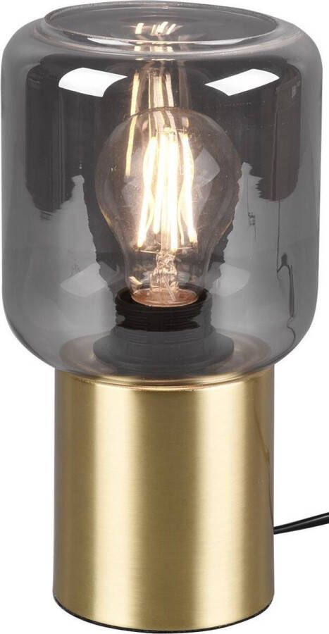 BES LED Tafellamp Tafelverlichting Trion Nikos E27 Fitting Rond Mat Goud Aluminium