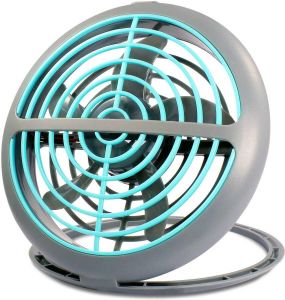 BES LED Usb Ventilator Shiqu Fany Mini Tafelventilator Kantelbaar Aan uit Schakelaar Rond Grijs blauw