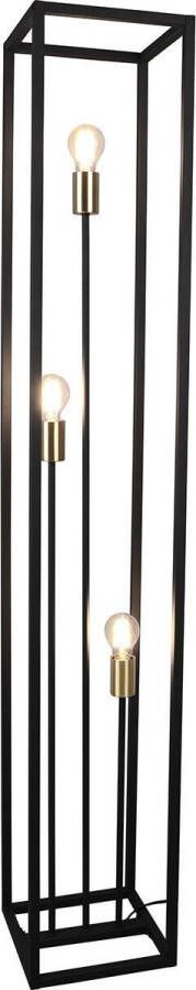 BES LED Vloerlamp Trion Kandin E27 Fitting Vierkant Mat Zwart Aluminium