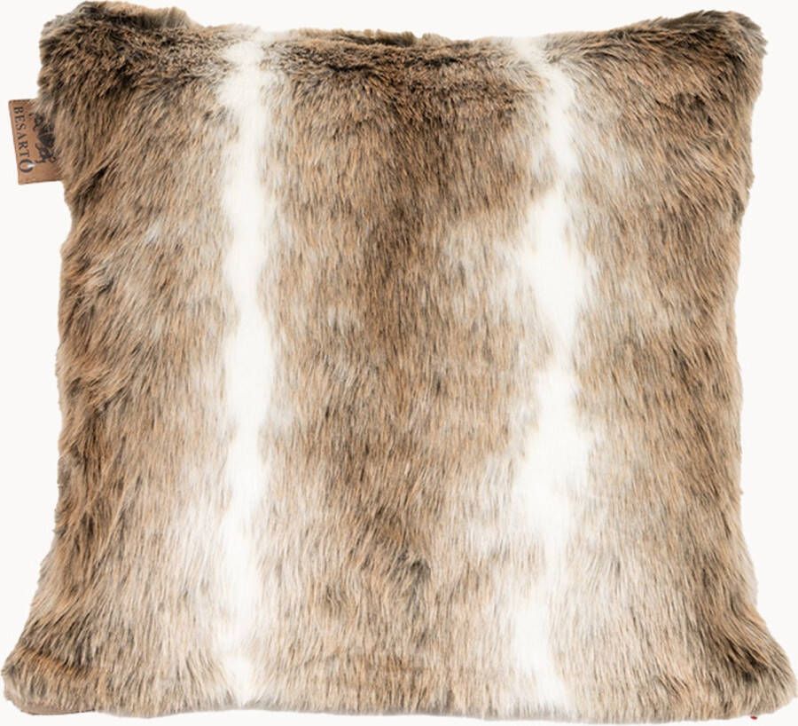 Besarto Warmtekussen Gatto Imitatiebont 45x45 cm Draadloos Warmtekussen Infraroodwarmte 8 uur warmte Energiebesparend & Duurzaam Oplaadbaar Warmtekussen incl. Varta 10.000 MAh powerbank Electrisch kussen