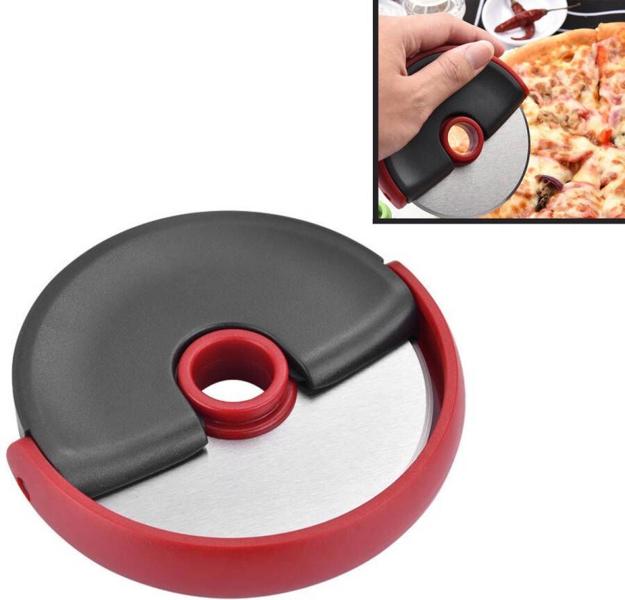 BEsoleen Pizza Disc met Beschermrand Veilig snijden Pizzasnijder Roller Mes Scherp RVS
