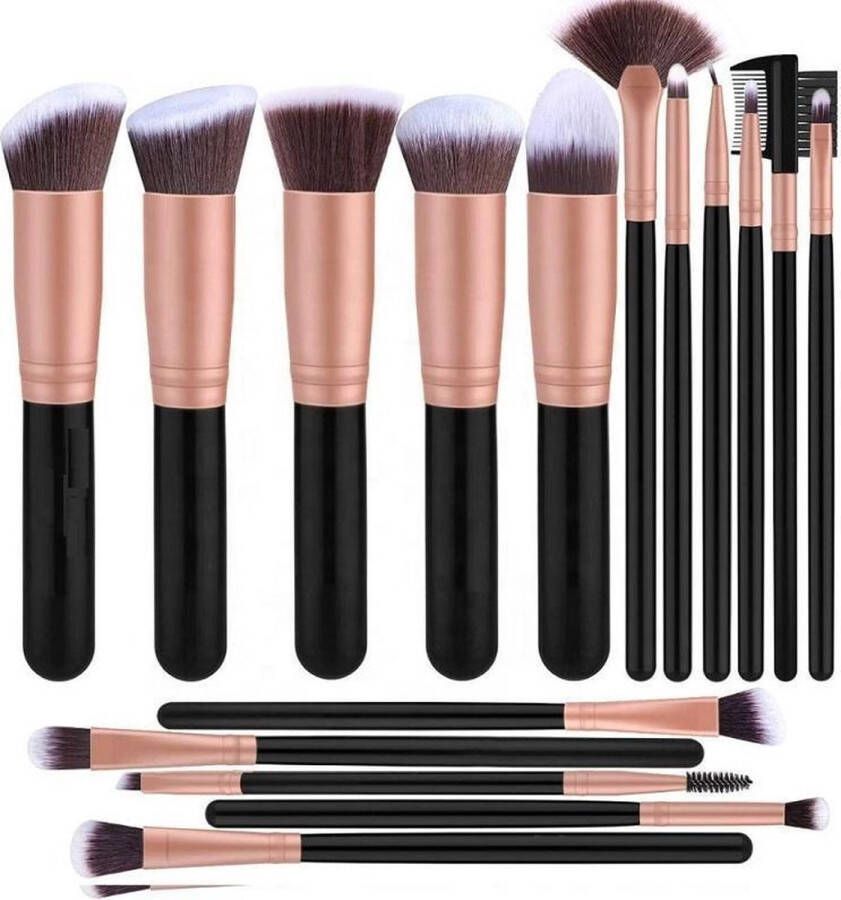 Best make-up kwasten 16 PCS make-up kwasten set Rose gouden make-up kwasten Premium synthetische make-up kwasten voor foundation Gezichtspoeder Blending Blush Concealers Oogschaduw Premium synthetische make-upborstels foundation blush oogcorrectors