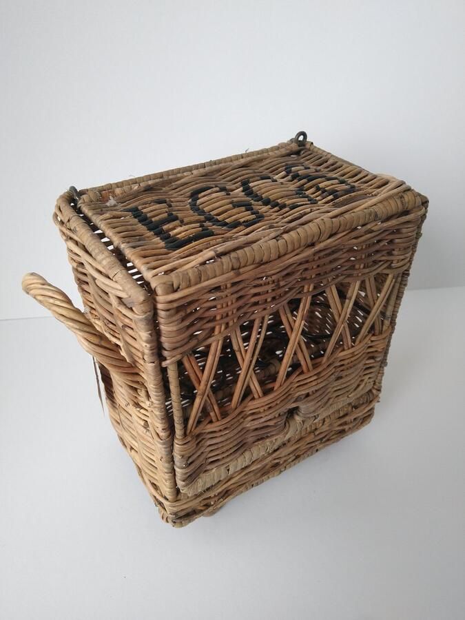 Best Style Living rieten eierkastje eierrekje eierhouder voor 12 eieren 13x21x22 cm rustic rattan