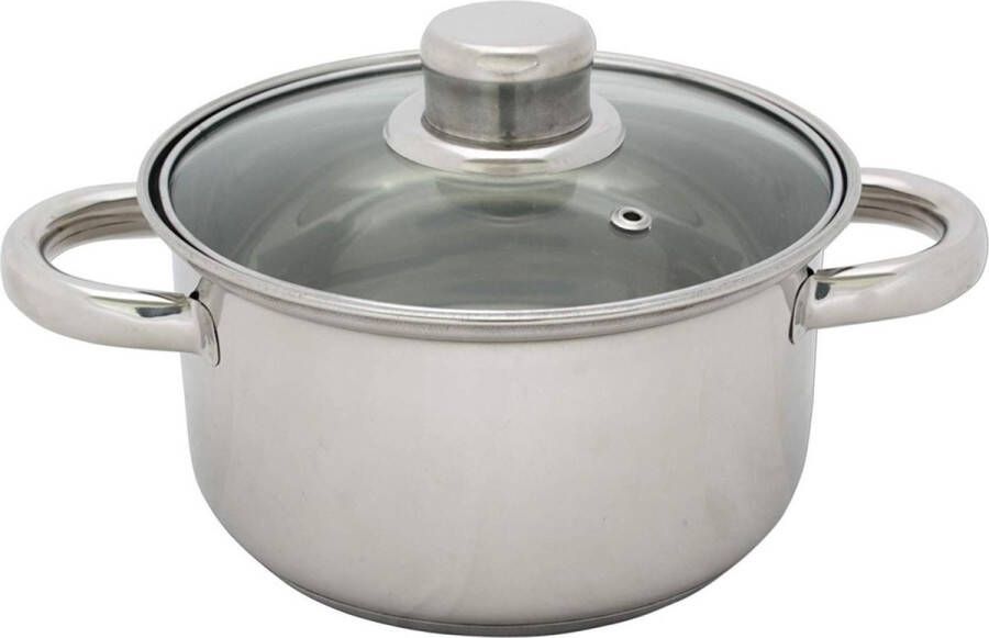 Bestcooking Roestvrijstalen kookpan met glazen deksel Ø 24 cm 5.2 L