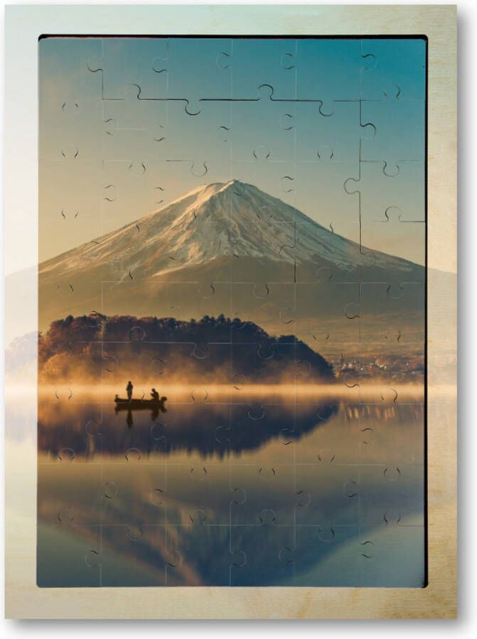 Besteposter Mount Fuji bij Kawaguchimeer Zonsopkomst 54 Stukjes Houten Puzzel Minimalist Landschap Natuur