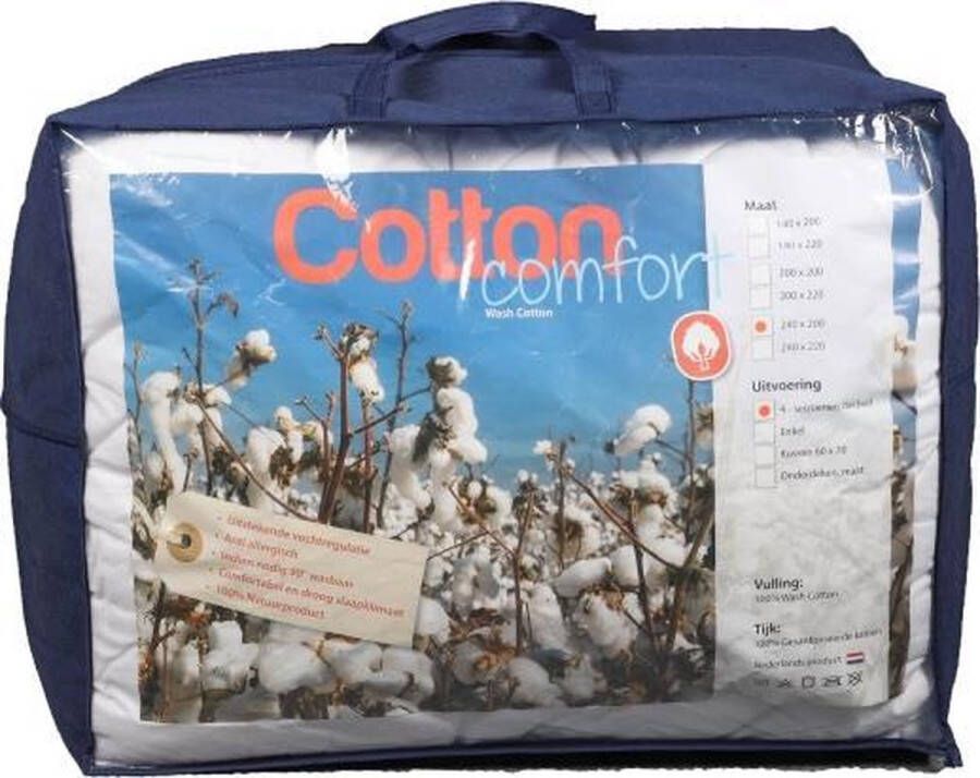 Bestrest Bedden Katoenen dekbed Cotton Comfort 4 seizoenen dekbed Antilallergisch 90 graden wasbaar 200x220cm