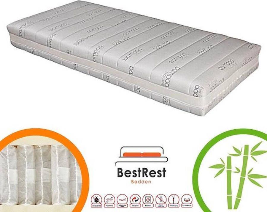 Bestrest Bedden Pocketveermatras Koudschuim HR Bamboo Exclusive Koudschuim matras circa 24cm dik 100x220cm