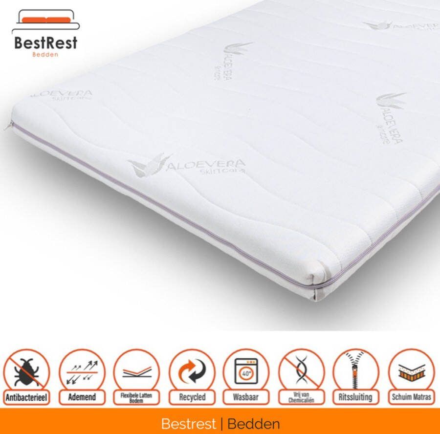 Bestrest Bedden Topdekmatras Nasa Traagschuim Aloe Vera Circa 7cm dik 130x220cm
