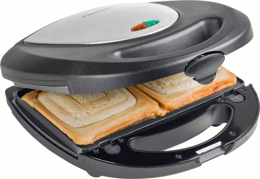 Bestron 3-in-1 contactgrill inclusief 3 uitwisselbare bakplaten: Sandwich Wafel- en Grillplaat met antiaanbaklaag & Indicatielampje 760 Watt kleur: rvs