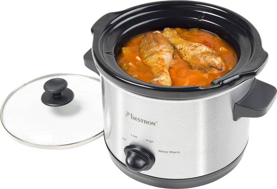 Bestron ASC150 stoompan met keramische pan en glazen deksel 1 5 liter 120 watt roestvrij staal
