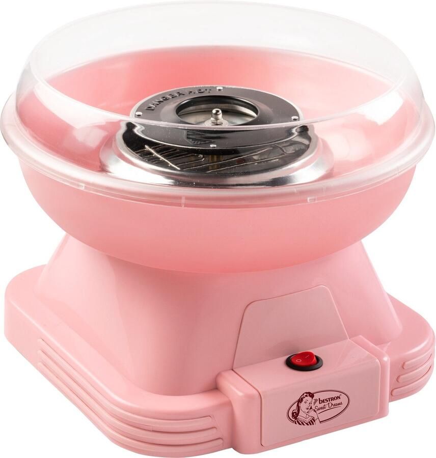 Bestron Suikerspinmachine Roze ACCM400P inclusief suiker en stokjes