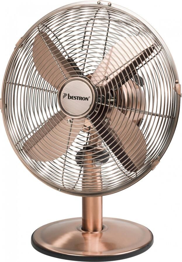 Bestron Tafelventilator DFT35CO mit Schwenkfunktion im Retro-Design Höhe: 43 cm Ø 35 cm-DFT35CO met draaifunctie in retrostijl hoogte: 43 cm ø 35 cm 35 w koperkleur